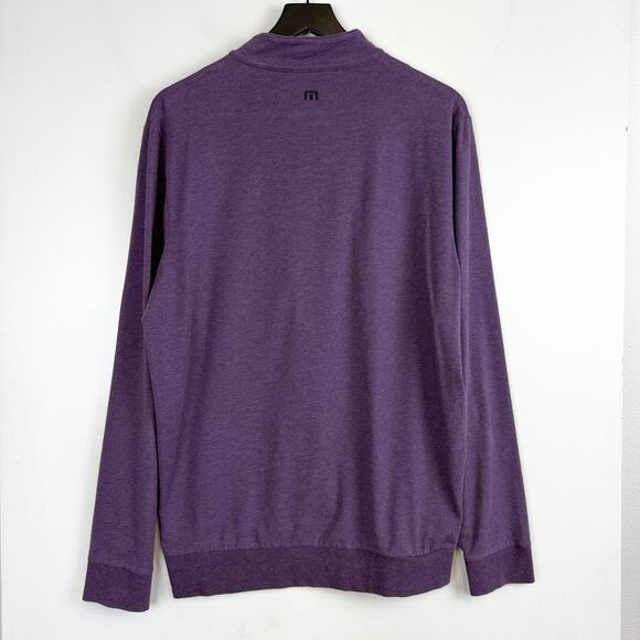 Travis Mathew Mens 1/2 Zip Pioneer Stretch Pullover Sweater Purple - L - Picture 6 of 9